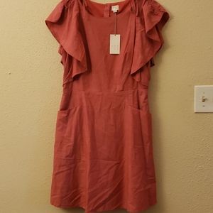 Coral colored shift dress